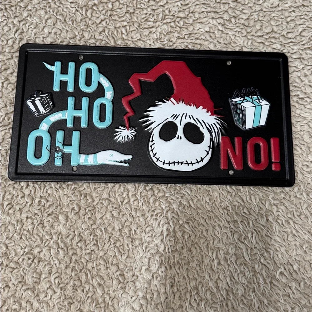 NWT Nightmare Before Christmas Metal Hanging Sign Jack Skellington License Plate
